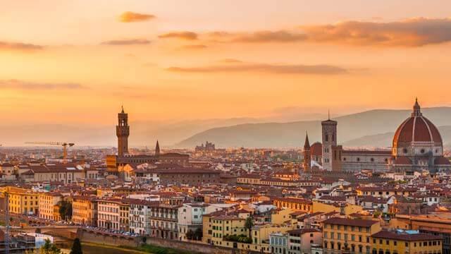 Vista de Florencia al atardecer
