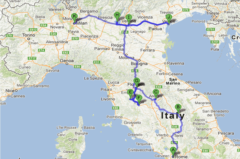 Ruta en coche por el norte de Italia